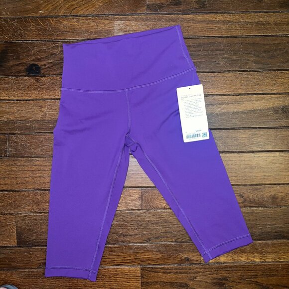 NWT Lululemon Wunder Train HR Crop 15" Leggings - Size 6 - College Purple - Picture 1 of 6